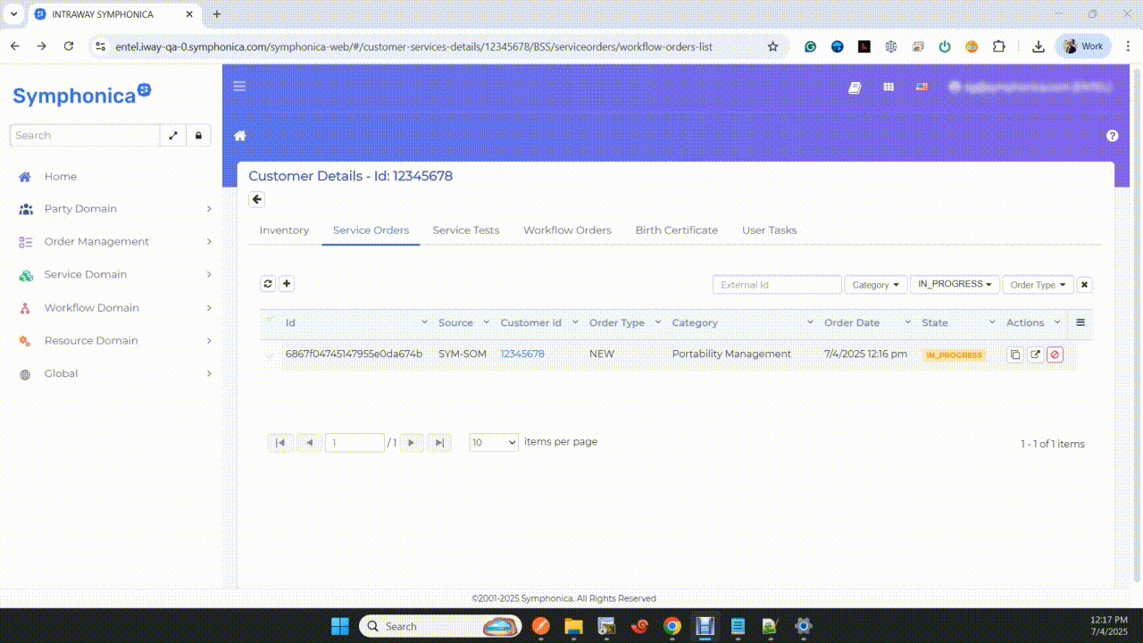 Symphonica order traceability animation